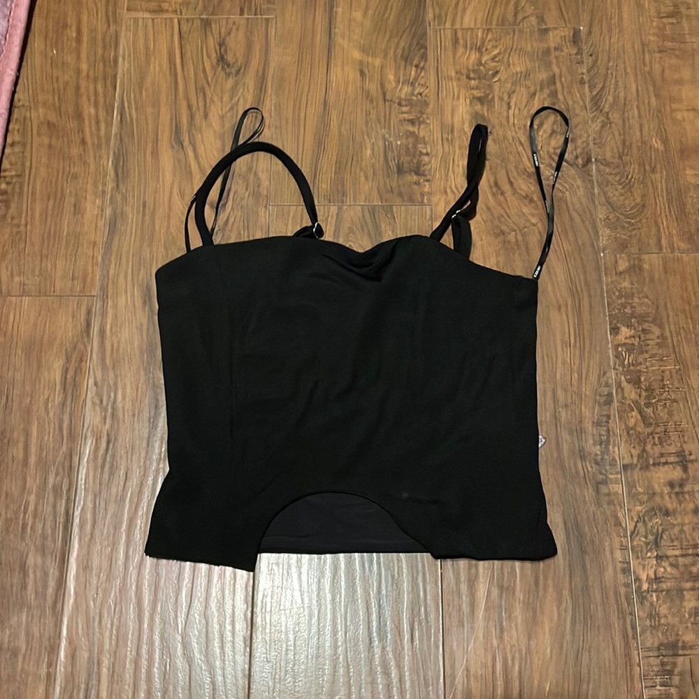 black crop top spaghetti strap